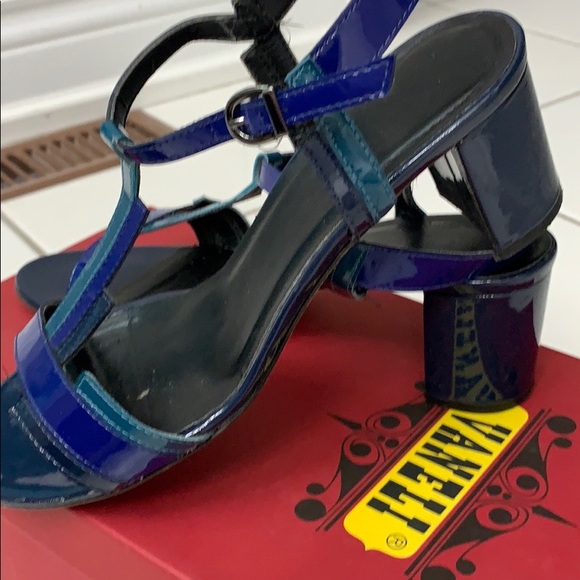 Vaneli patent leather sandals teal and blue - Picture 5 of 5